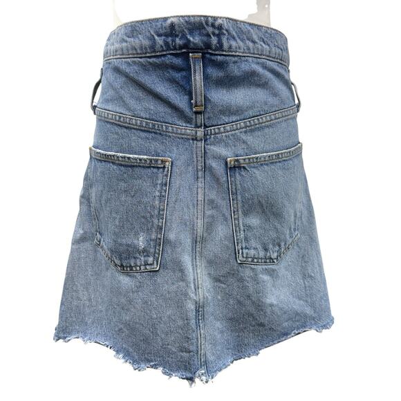 AGOLDE Denim Skirt Women Size 26 Jean Reworked 90’s Cutoff Light Wash Raw Hem - Picture 4 of 7